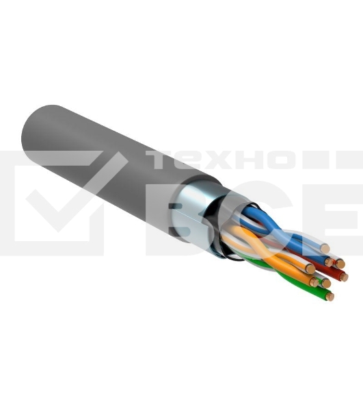 Кабель связи витая пара F/UTP экранир. (24AWG) кат.5е 4х2х0.52 ож PVC (305м) сер. (м) ITK LC1-C5E04-311
