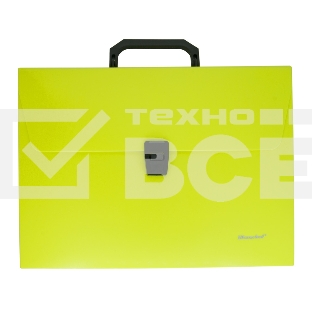 Папка-портфель Silwerhof 322715-02 1 отдел. A4 пластик желтый неон