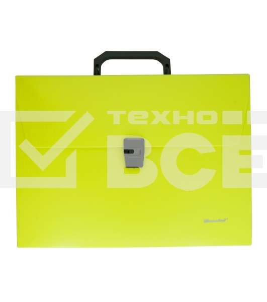 Папка-портфель Silwerhof 322715-02 1 отдел. A4 пластик желтый неон