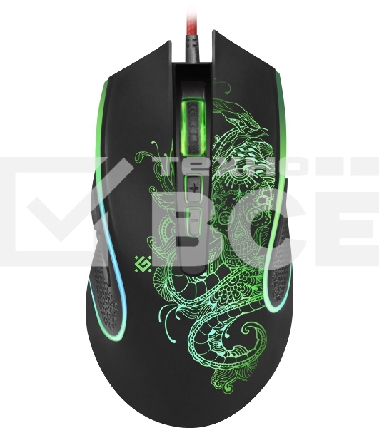 Мышь проводная Defender Venom GM-640L черный, 3200 dpi, USB, кнопки - 8