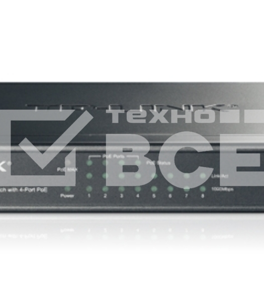 Коммутатор TP-Link SMB TL-SG1008P Коммутатор 8-port Gigabit Switch с 4 портами РоЕ