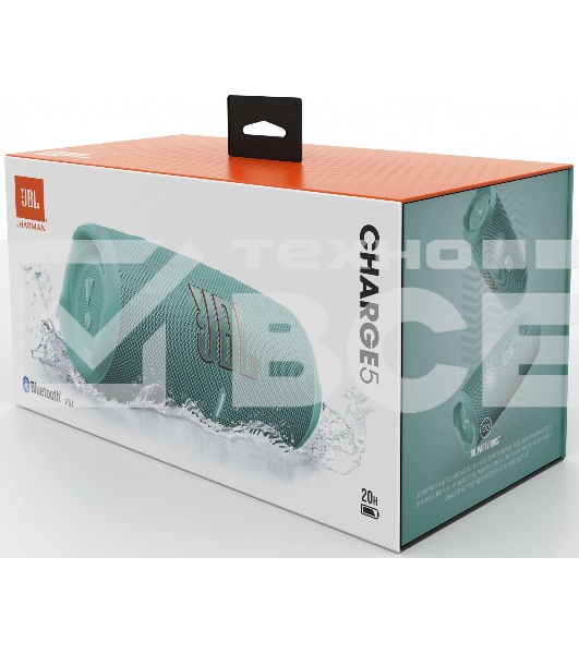 Портативная акустика JBL Charge 5, бирюзовый