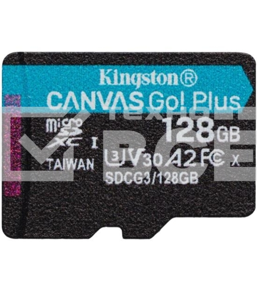 ФлешКарта Kingston 128GB microSDXC Canvas Go Plus 170R A2 U3 V30 Single Pack w/o ADP EAN: 740617301243