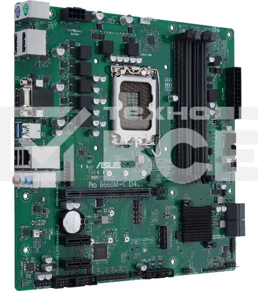 Материнская плата ASUS Pro B660M-C D4-CSM, LGA 1700, Intel B660, 4xDDR4, 1xHDMI, 1xVGA, 2xDP, 1x1Gb LAN, 2xUSB-A, 3x3.5 мм, 7.1, Micro-ATX
