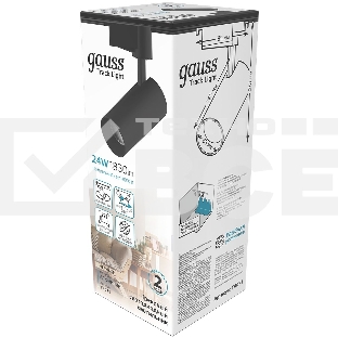 Светильник GAUSS трековый цилиндр 24W 1830lm 4000K 180-240V IP20 65*210мм черный LED 1/40 TR071