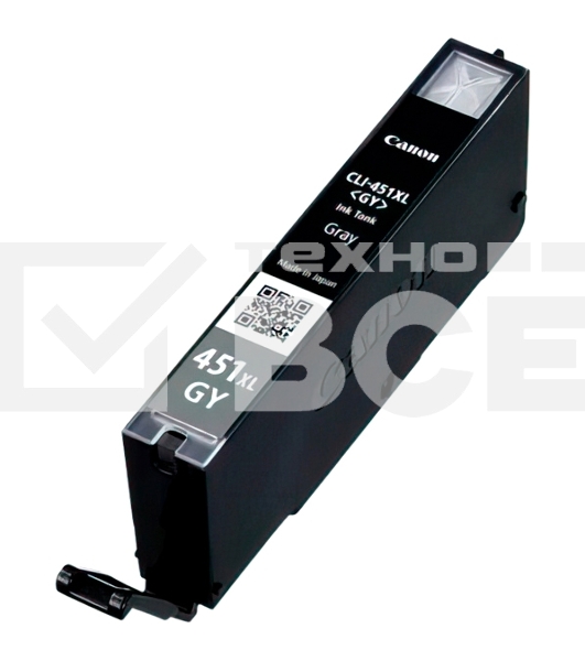 Картридж струйный Canon CLI-451XLGY серый, 780 стр. (повышенной емкости), для PIXMA iP7240, MG5440, 6340