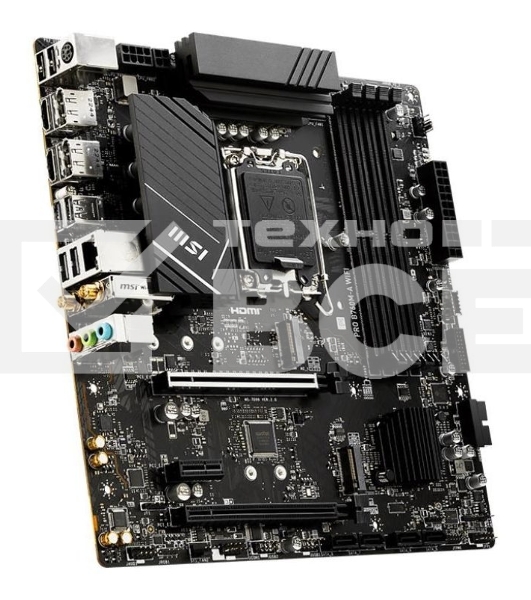 Материнская плата MSI PRO B760M-A WIFI, LGA 1700, Intel B760, 4xDDR5, 4xSATA, 2xM.2, 1xPCI-E 4.0 x16, 1xPCI-E 4.0 x4, 2xHDMI, 2xDP, 1x2.5Gb LAN, 2xUSB-A 2.0, 2xUSB 3.2 Gen 1, 2xUSB 3.2 Gen 2, 3x3.5 мм, 7.1, Micro-ATX