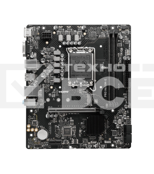 Материнская плата MSI PRO H610M-E, LGA 1700, Intel H610, 2xDDR5, 4xSATA, 1xM.2, 1xPCIe 4.0 x16, 1xPCIe 4.0 x1, 1xHDMI, 1xVGA, 1xRJ45 1Gb, 2xUSB-A 3.2 Gen 1, 4xUSB-A 2.0, 3x3.5мм, 7.1, mATX