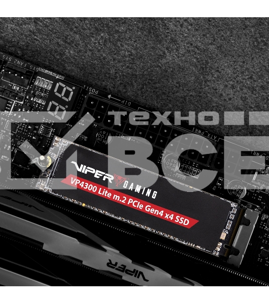 Накопитель SSD Patriot Viper VP4300 Lite, 1Tb, PCIe 4.0 x4, M.2 2280, NVMe, R/W 7400/6400, с радиатором
