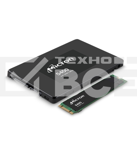Твердотельный накопитель Micron SSD 5400 MAX, 3840GB, 2.5' 7мм, SATA3, 3D TLC, R/W 540/520MB/s, IOPs 95 000/34 000, TBW 24528, DWPD 3.5 (12 мес.)