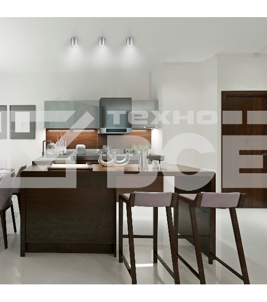 Светильник Gauss Хром/Сатин LED накладной с рассеивателем 6W 4100K 68х75мм 1/30