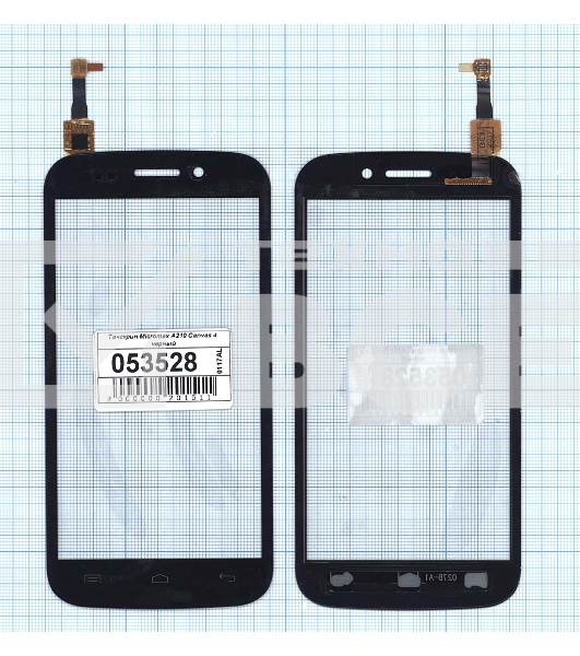 Сенсорное стекло (тачскрин) для Micromax A210 Canvas 4, черное