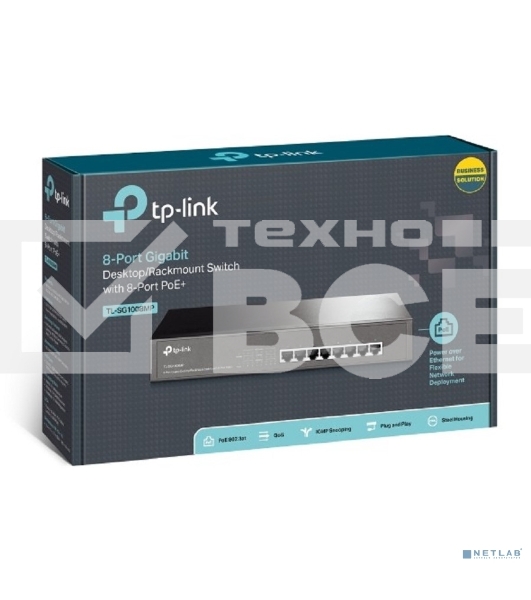 Коммутатор TP-LINK TL-SG1008MP 8-портовый настольный/монтируемый в стойку гигабитный коммутатор с 8 портами PoE+