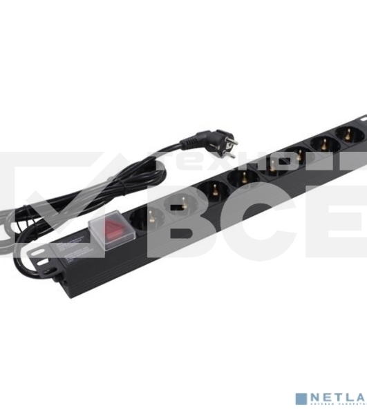 Блок розеток горизонтальный ExeGate ServerPro PDU-19H803 Al-8S-EU2-SW, 19