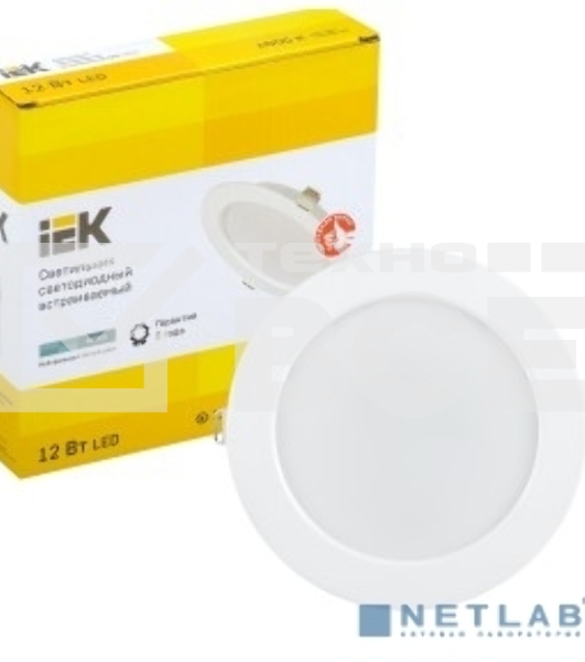 Светильник Iek LDVO0-1613-12-4000-K01 LED ДВО 1613 белый круг 12Вт 4000К IP20 пластик. корпус, диам 145 мм