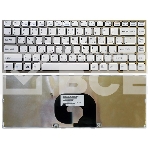 Клавиатура для ноутбука Sony Vaio VPC-Y белый с серебристой рамкой, фото6