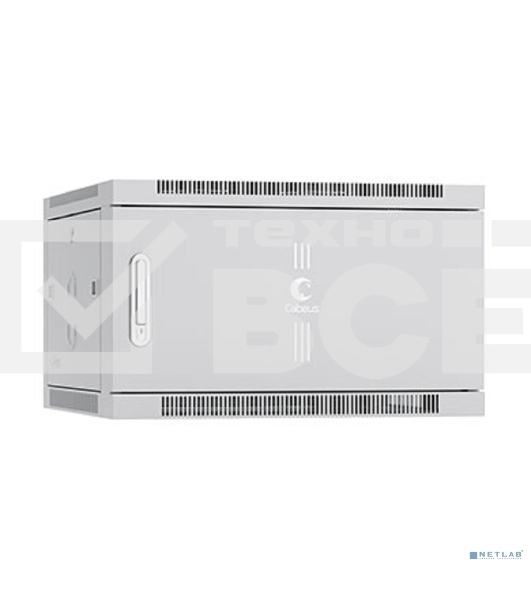 Шкаф телекоммуникационный настенный Cabeus SH-05F, 19', 6U, 368х600х350 мм (ВхШхГ), дверь: металл, сварной, серый