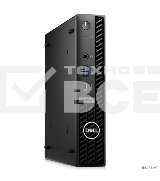 Мини ПК Dell Optiplex 7020 Micro i3 14100T (2.7) 8Gb SSD 512Gb UHDG 730 Linux Ubuntu GbitEth WiFi BT 90W мышь клавиатура черный (7020-3850)