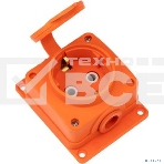 Розетка (колодка) Rexant влагозащищенная с крышкой 1 гнездо COMPACT, с/3, 16А, IP54, каучук, оранжевый, фото4