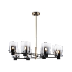 Люстра Ambrella light LH57043/8 BK/DBS/SM черный/темная латунь/дымчатый E14/8 max 40W D830*710, фото8