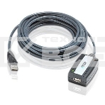 Кабель удлинитель активный(с усилителем) USB 2.0 AM/AF 5m, ATEN UE250-AT, 4 pin, опрессованный, серый, фото 1