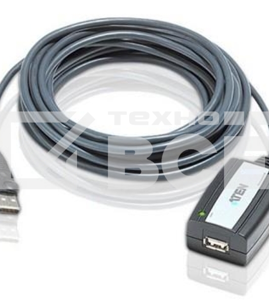 Кабель удлинитель активный(с усилителем) USB 2.0 AM/AF 5m, ATEN UE250-AT, 4 pin, опрессованный, серый
