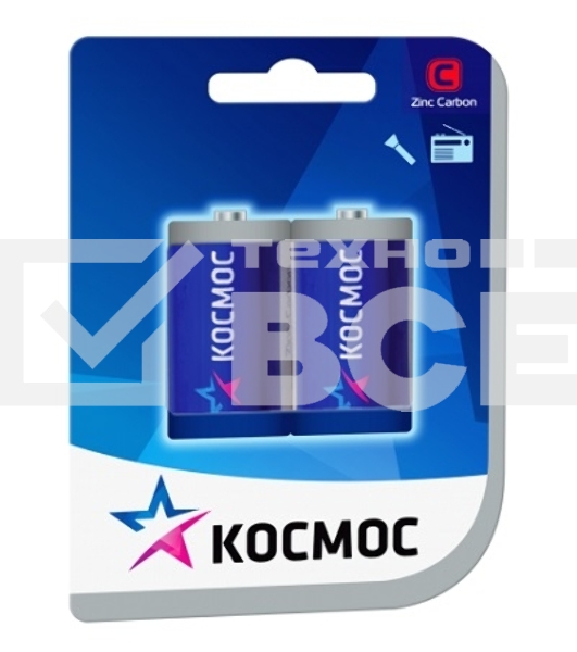 Батарейка солевая Космос R14, 2*BL