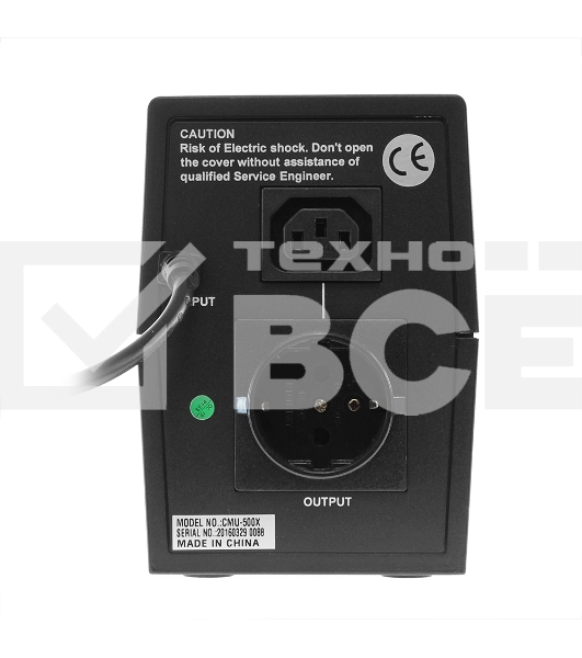 Источник бесперебойного питания Crown CMU-500X (480 ВА/240 Вт; Off-Line; 1 х Euro + 1 х IEC-320 резервным питанием и фильтрацией; 12V/4,5AH х 1; пластик)