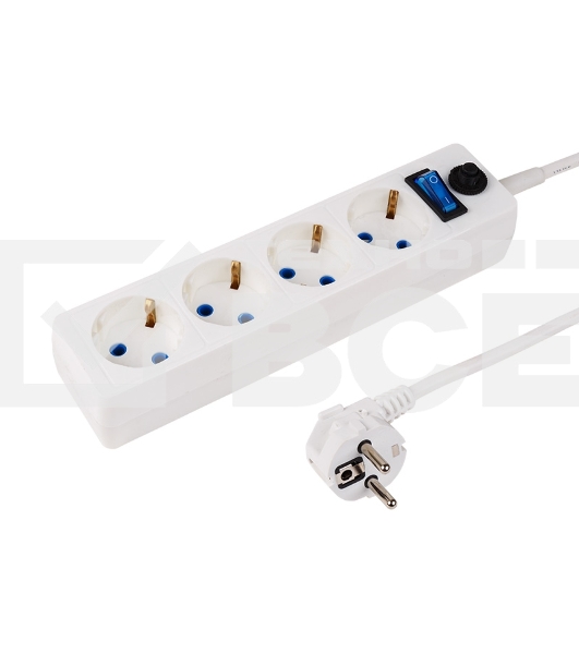 Сетевой фильтр PROconnect STANDARD 4 гнезда, 1.5 м, 3х0.75 мм², с/з + автовыкл., белый