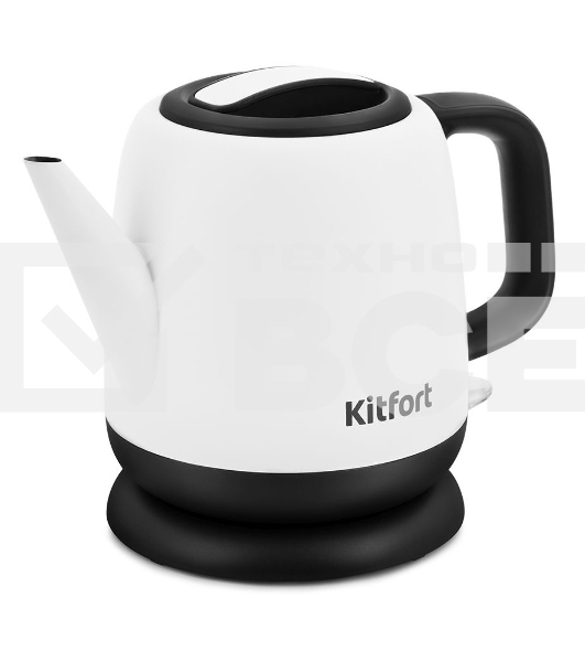 Чайник электрический Kitfort KT-6112 1л. 1630Вт белый/черный (корпус: нержавеющая сталь)