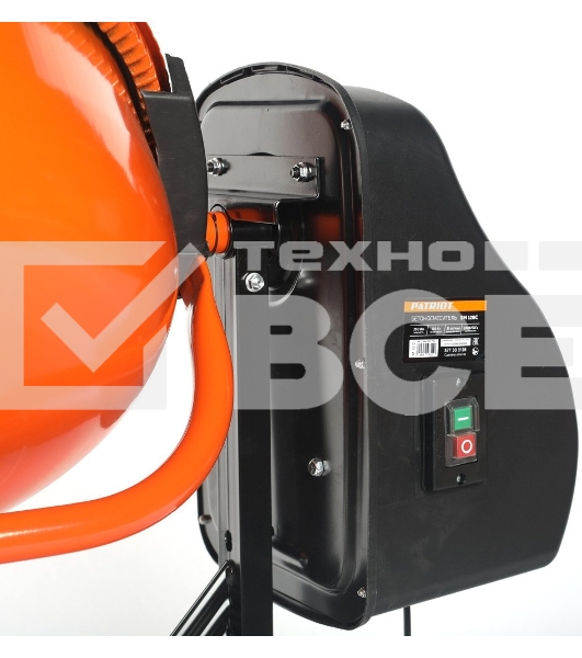 Бетоносмеситель PATRIOT BM 128C, 350 Вт, 120 кг готовой смеси, венец - чугун