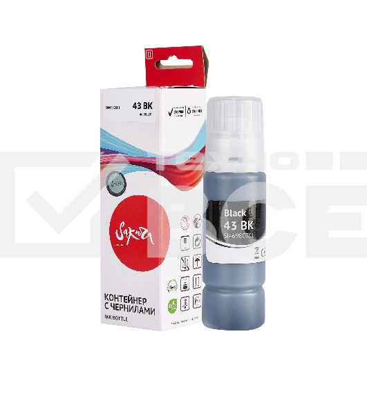 Картридж струйный Sakura 4698C001 (43 BK) для Canon, черный, 60 мл., 3800 к.