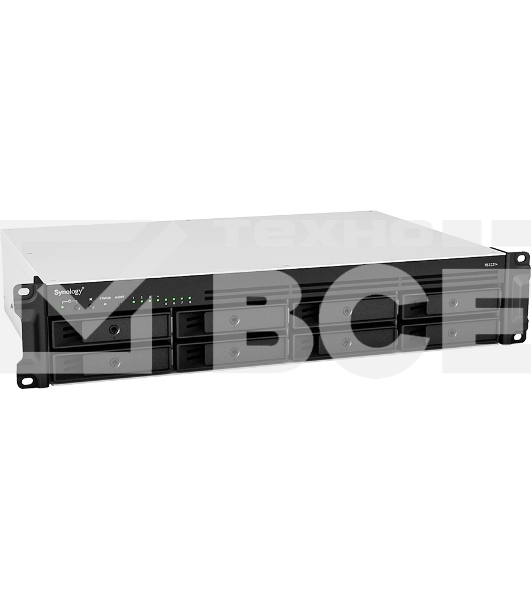 Сетевое хранилище Synology Rack 2U, QC2.2GHzCPU/4GbDDR4(upto32)/RAID0,1,5,6,10/upto 8 hot plug HDDs SATA(3,5'or2,5')(upto 12 with RX418)/2xUSB3.2/1eSATA/iSCSI/4xGbE(+1Expslot)/2xIPcam(upto 40)/2xPS/norail