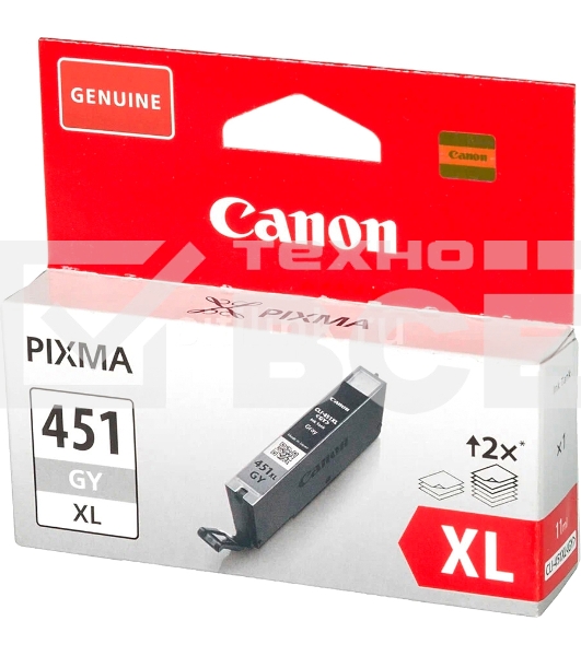 Картридж струйный Canon CLI-451XLGY серый, 780 стр. (повышенной емкости), для PIXMA iP7240, MG5440, 6340