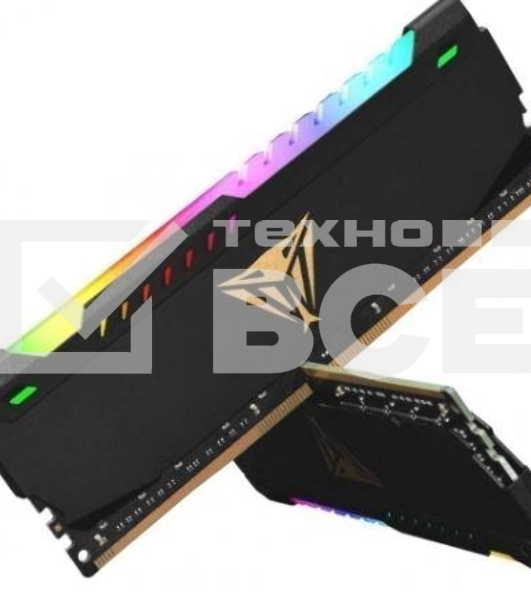 Оперативная память Patriot Viper Steel, DDR4, 16GB (2x8GB), 3200MHz, CL18, с радиатором, RGB, черный