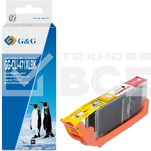 Картридж струйный G&G GG-CLI-471XLBK фото черный (10.8мл) для Canon TS5040/MG5740/MG6840/MG7740