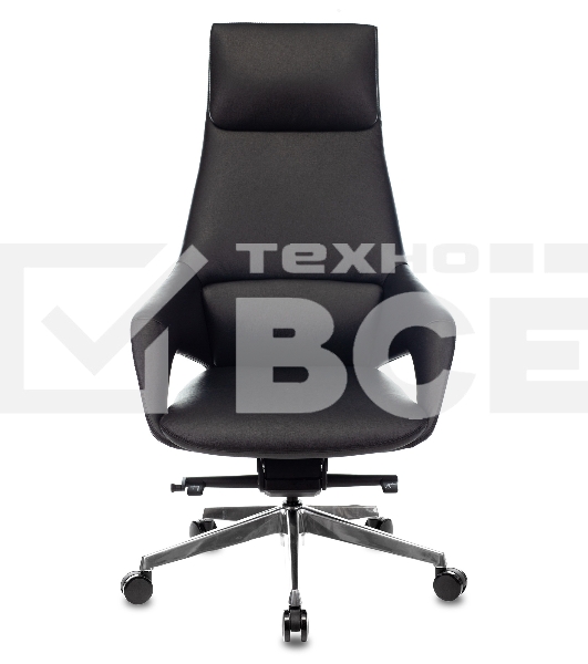 Кресло руководителя Бюрократ _DAO-2 черный кожа с подголов. крестовина алюминий