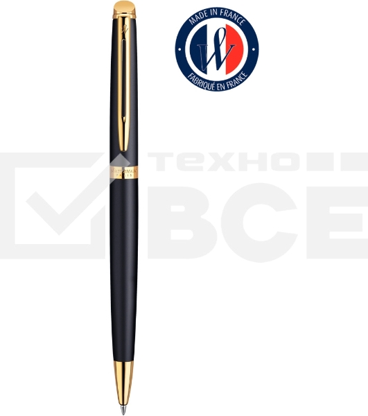Ручка шариковая Waterman Hemisphere (CWS0920770) Matte Black GT M син. черн. подар.кор.