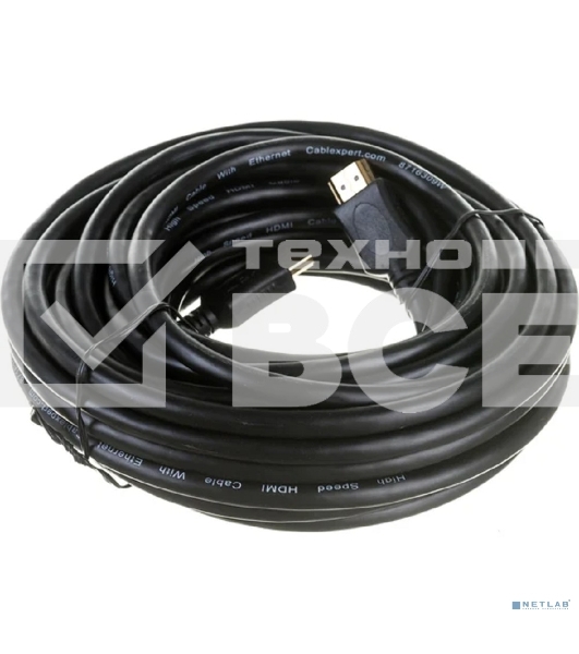 Кабель HDMI Cablexpert CC-HDMI4L-10M, 10м, v2.0, 19M/19M, серия Light, черный, позол.разъемы, экран, пакет