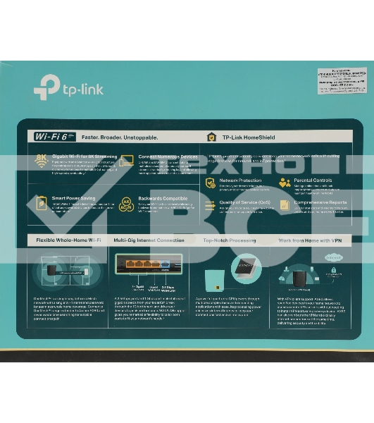 Двухдиапазонный роутер Wi-Fi 6 TP-Link Archer AX80 AX6000 с портом 2,5 Гбит/с