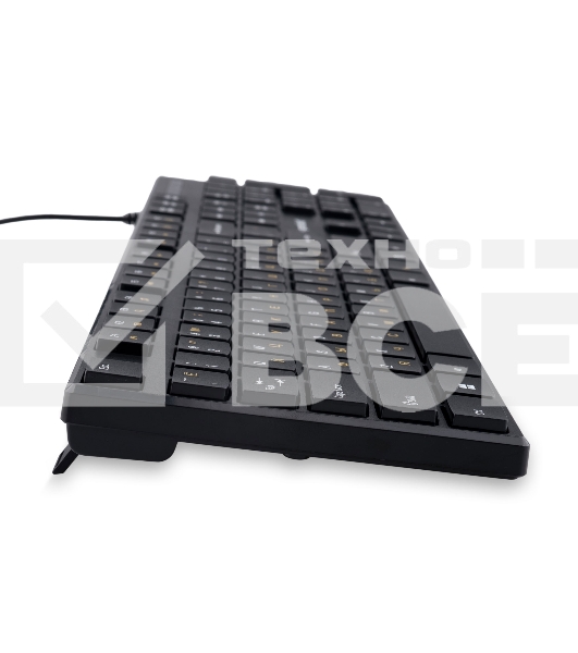 Комплект клавиатура+мышь Gembird KBS-9050L проводной, USB, 1000 DPI, чёрный