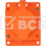 Розетка (колодка) Rexant влагозащищенная с крышкой 1 гнездо COMPACT, с/3, 16А, IP54, каучук, оранжевый, фото3