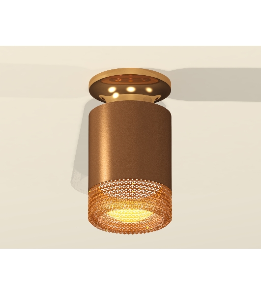 Светильник Ambrella Light XS6304131 SCF/PYG/CF кофе песок/золото желтое полированное/кофе MR16 GU5.3 (N6905, C6304, N6154)