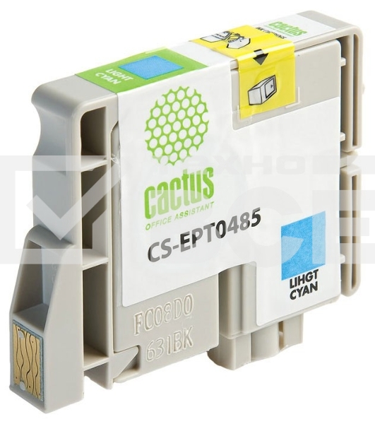 Картридж струйный Cactus CS-EPT0485 светло-голубой (14,4 мл) для Epson Stylus Photo R200/R220/R300/R320/R340/RX500/RX600/RX620/RX640