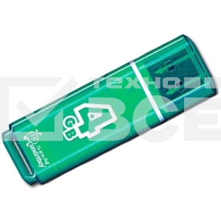 Флеш диск 4Gb USB Drive <USB2.0> Smartbuy Glossy series Green (SB4GBGS-G)
