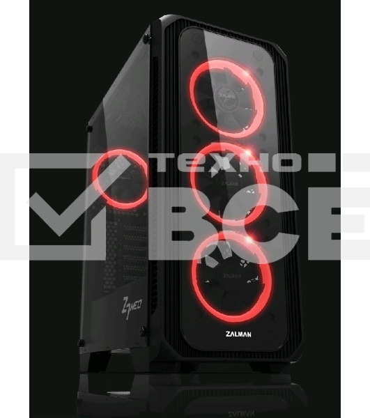 Компьютерный корпус ZALMAN Z7 NEO, без БП, большое боковое окно, черный, ATX