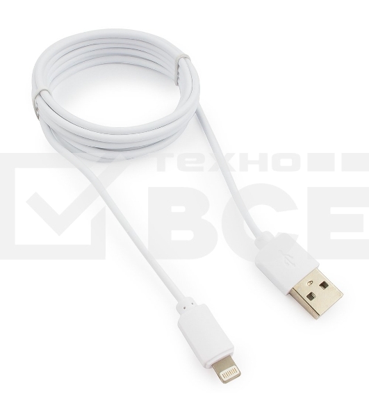 Кабель USB Гарнизон GCC-USB2-AP2-6-W AM/Lightning, для iPhone5/6/7, IPod, IPad, 1.8м, белый, пакет