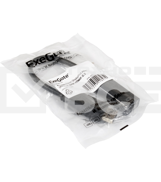 Кабель-переходник Exegate EX284921RUS  DisplayPort-HDMI ExeGate EX-DPM-HDMIF-0.15 (20M/19F, 0,15м)