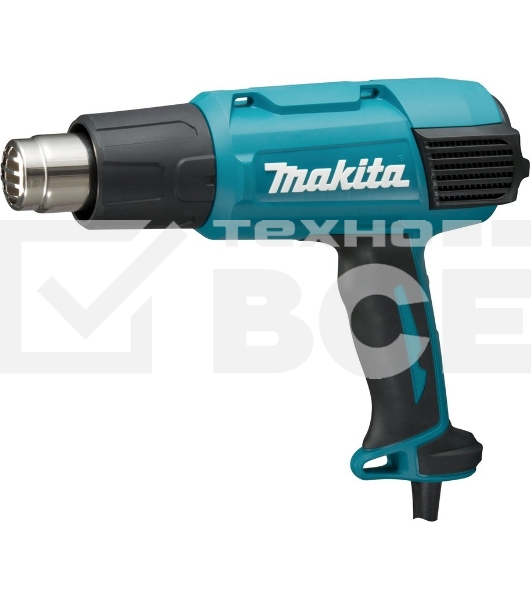 Фен Makita HG 6031 VK 1800Вт  250-500л/мин с регулировкой, с насадками , кейс