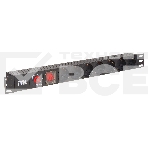 Блок ITK PDU 7 розеток DIN49440 (нем. станд.) с LED выключателем и защитой от перенапряжения, 1U, без шнура, вх. IEC320 C14, алюминевый профиль, черный, фото2